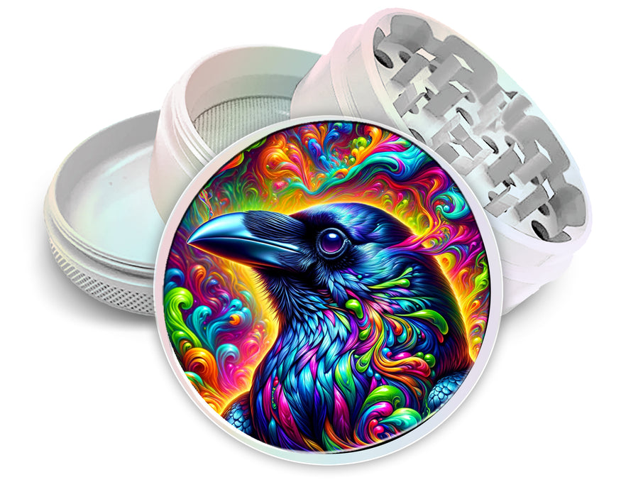 Trippy Raven Spice Grinder White Grinder