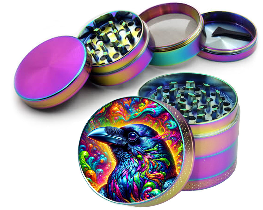 Trippy Raven Spice Grinder Rainbow Grinder