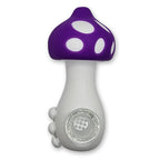 Colorful Mushroom Silicone Novelty Tube - 4.5" Collectible with Glass Insert and Ergonomic Grip