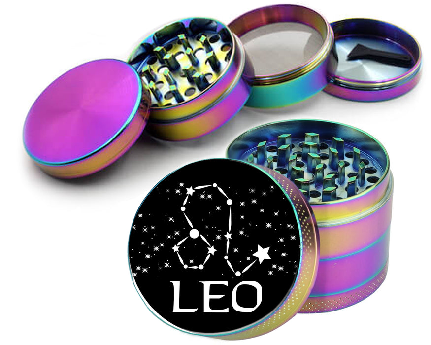 Leo, the Lion Zodiac Birth Sign Spice Grinder Rainbow Grinder