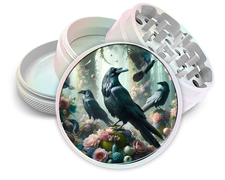 Psychedelic Ravens Goblincore Spice Grinder White Grinder