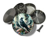 Psychedelic Ravens Goblincore Spice Grinder Grey Grinder