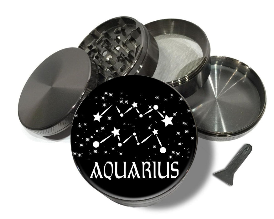 Aquarius, the Water Bearer Zodiac Birth Sign Spice Grinder Grey Grinder