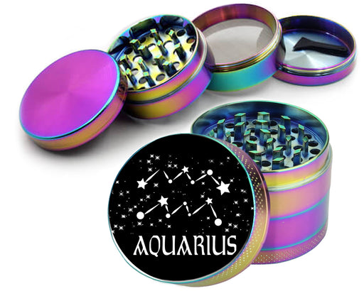 Aquarius, the Water Bearer Zodiac Birth Sign Spice Grinder Rainbow Grinder