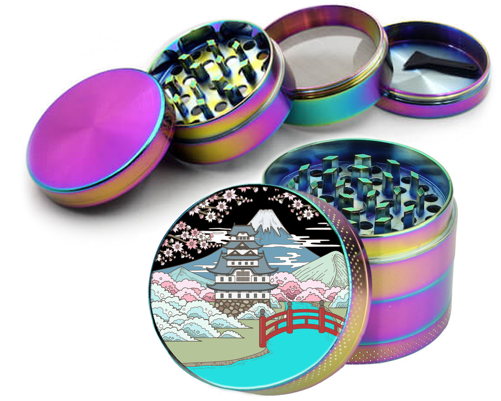 Japanese Style Traditional Landscape Sakura Spice Grinder Rainbow Grinder