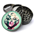 Marilyn Monroe Blowing a Bubble Herb Grinder, Iconic, Bubble Gum, Elegant Grinder, Extra Large 5 Piece Spice Herb Grinder