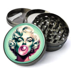 Marilyn Monroe Blowing a Bubble Herb Grinder, Iconic, Bubble Gum, Elegant Grinder, Extra Large 5 Piece Spice Herb Grinder