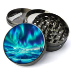 Beautiful Aurora Borealis, set against a tranquil natural landscape, Extra Large 5 Piece Spice Herb Grinder