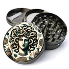 Medusa, inspired by traditional Greek iconography and symbols, iconic snake hair, Extra Large 5 Piece Spice Herb Grinder