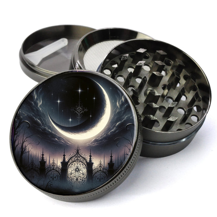 Gothic Moon At the Gates of a Cemetery, Large 5 Piece Herb Grinder, Gift Herb Grinder