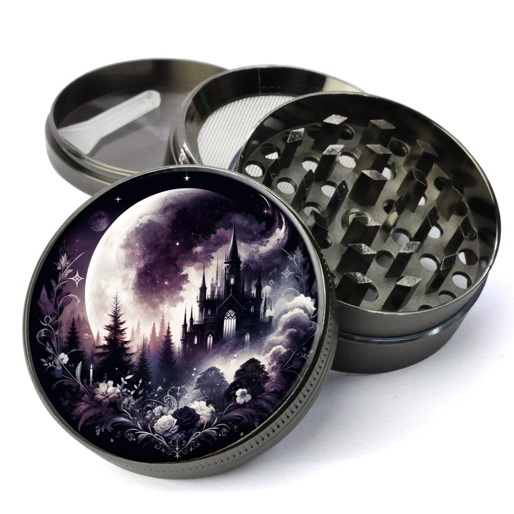 Gothic Aesthetic Grinder, Whimsigoth Grinder, Wiccan Grinder, Witchy Grinder, Extra Large 5 Pieces Grinder With Catcher,...