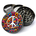 70's Hippie Grinder, Trippy Grinder, Hippy Grinder With Catcher, Peace Sign Grinder, Cute Herb Grinder, Extra Large 5...