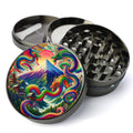Ancient Japanese Mountain Herb Grinder, Bright, vivid colors, and encircled by a richly colored dragon, Extra Large 5...