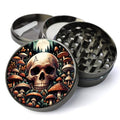 Gothic Skull in a Field of Mushrooms, Enchanting Whimsigoth Gothic, Extra Large 5 Piece Spice Herb Grinder