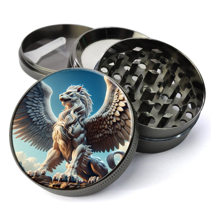 Griffin with the body of a Lion and Wings of an Eagle, Griffyn, Griffon Mythical Creature Strength and Intelligence Extra Large Herb Grinder
