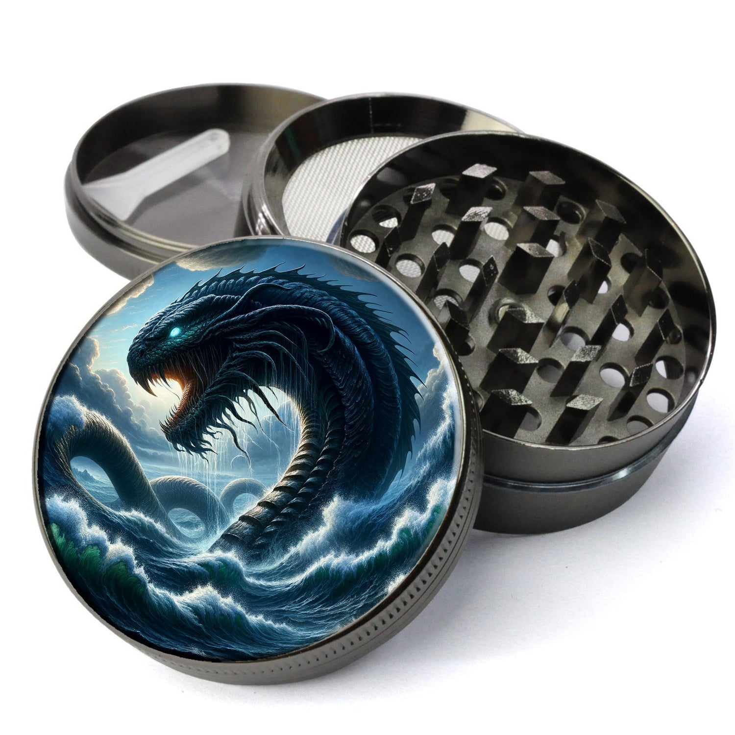 Leviathan Mythical Sea Monster, Mythological Sea Serpent, Extra Large 5 Piece Herb Grinder, Gift Herb Grinder