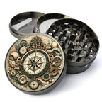 Vintage Compass Grinder, Retro Grinder, Compass, Extra Large 5 Piece Grinder, Herb Grinder With Catcher, Gift For Him,...