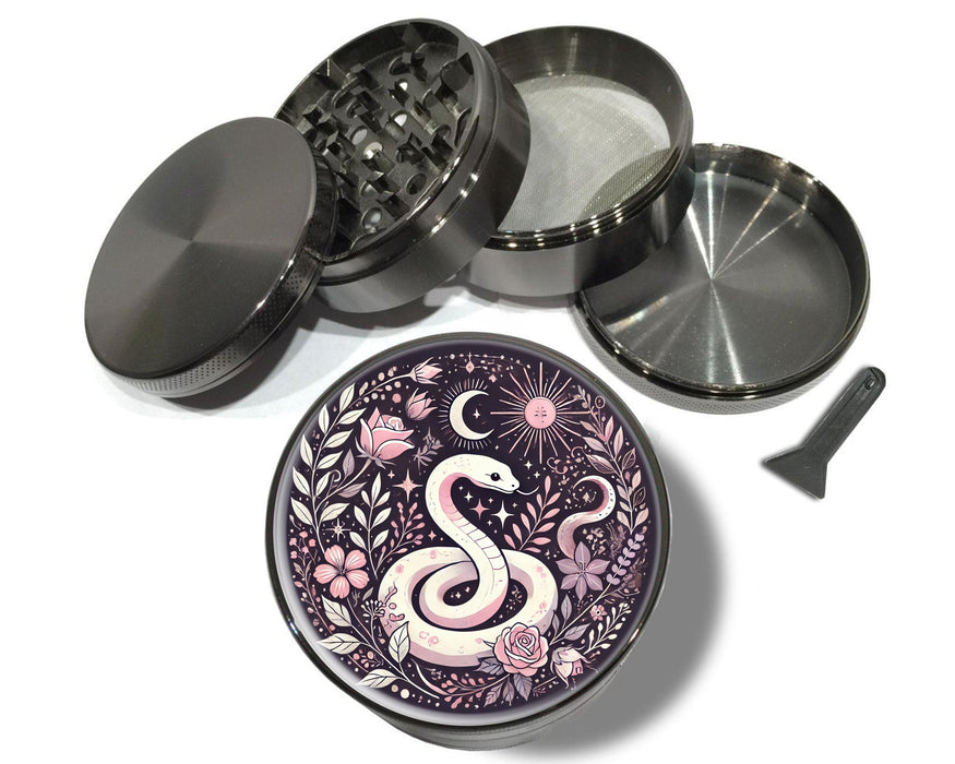 Mystical Snake Large Herb Grinder, Grinder with Pollen Collector, Grinder with 4 Layers, Extra Large 5 Piece Spice Tobacco Herb Grinder