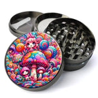 Psychedelic Herb Grinder Trippy Grinder Mushroom Herb Grinder Cute Girly Grinder with Catcher Extra Large 5 Piece Spice...