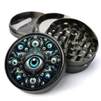 Gothic Nazar Evil Eye, Mystical and Dark Aesthetic, Protection and Positive Vibes, Extra Large 5 Piece Spice Herb Grinder