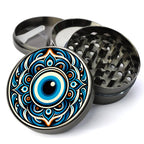 Nazar Evil Eye Amulet, Lapis Lazuli Blue, Protection and Positive Vibes, Extra Large 5 Piece Spice Herb Grinder