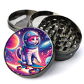 Kitten In Space Grinder, Astronaut Cat Grinder, Cat Riding A Skateboard in Space, Extra Large 5 Piece Grinder, Herb...