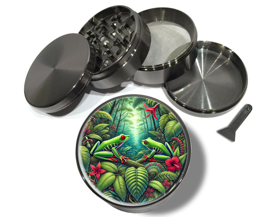 Nature Inspired Colourful Forest Frog, Extra Large 5 Piece Spice Tobacco Herb Grinder