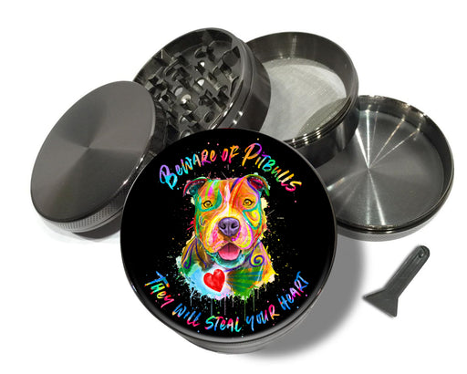Beware Of Pitbulls They Will Steal Your Heart Spice Grinder Grey Grinder