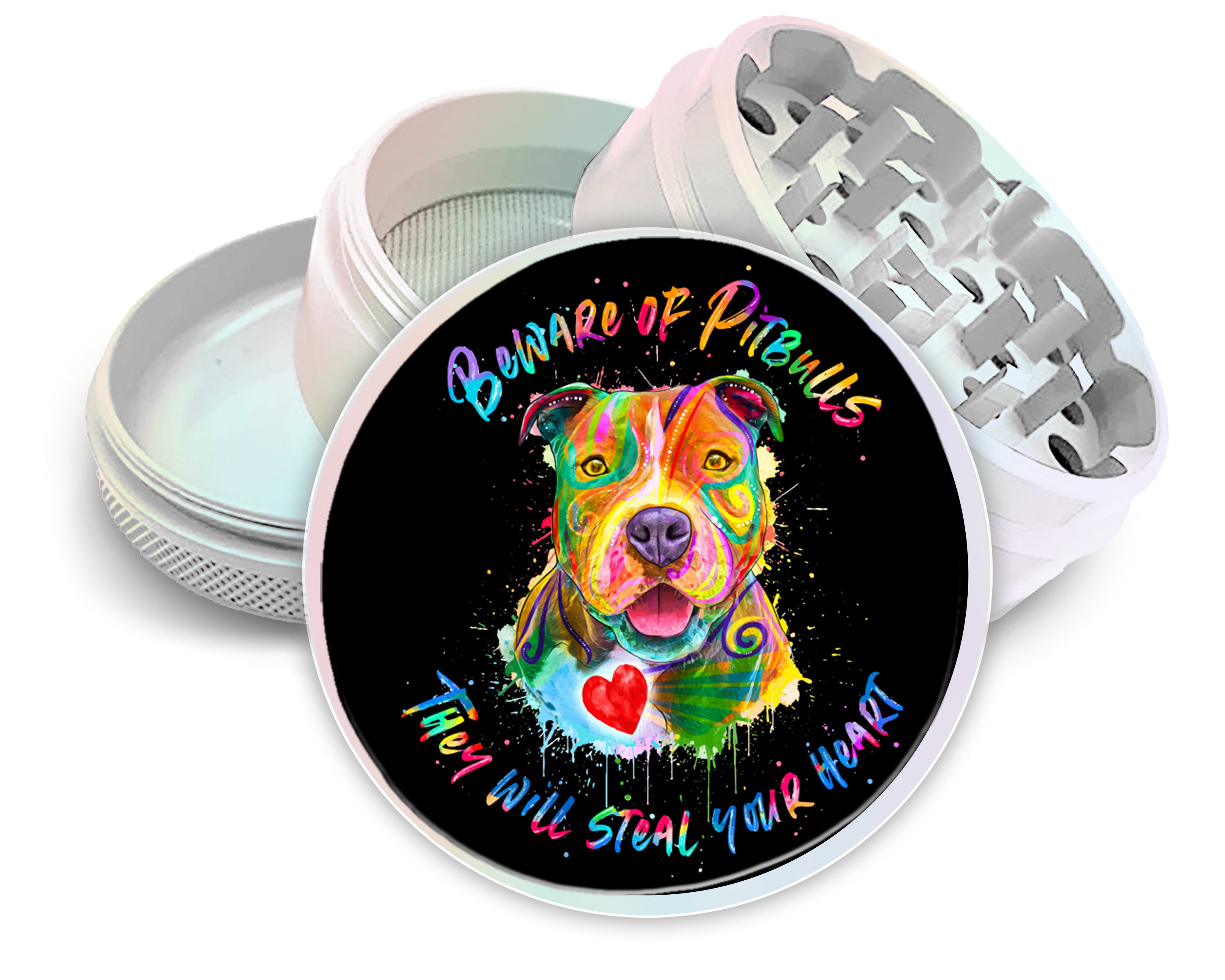 Beware Of Pitbulls They Will Steal Your Heart Spice Grinder White Grinder