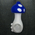 Colorful Mushroom Silicone Novelty Tube - 4.5" Collectible with Glass Insert and Ergonomic Grip