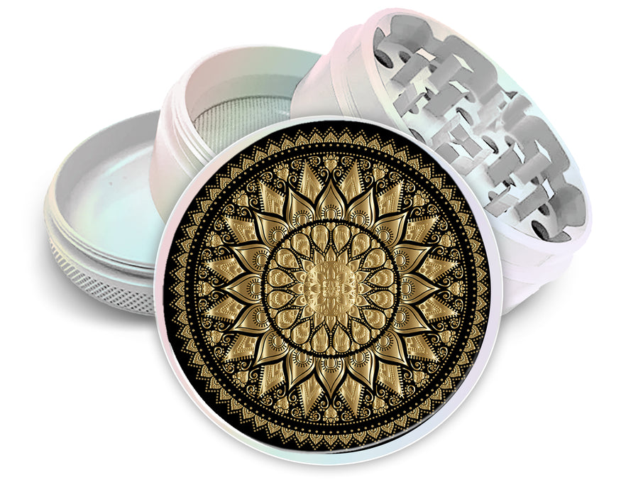 Mandala Grinder Black And Gold Spice Grinder White Grinder