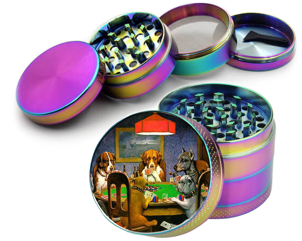 A Friend In Need, Dogs Playing Poker, by Cassius Marcellus Coolidge, Famous Artwork Spice Grinder Rainbow Grinder