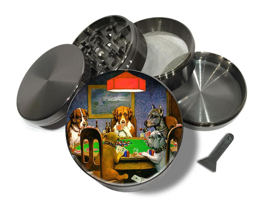 A Friend In Need, Dogs Playing Poker, by Cassius Marcellus Coolidge, Famous Artwork Spice Grinder Grey Grinder