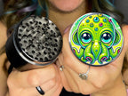 Herb Grinder, Cthulhu, Cute and Cartoonish, playful, Extra Large 5 Piece Spice Herb Grinder