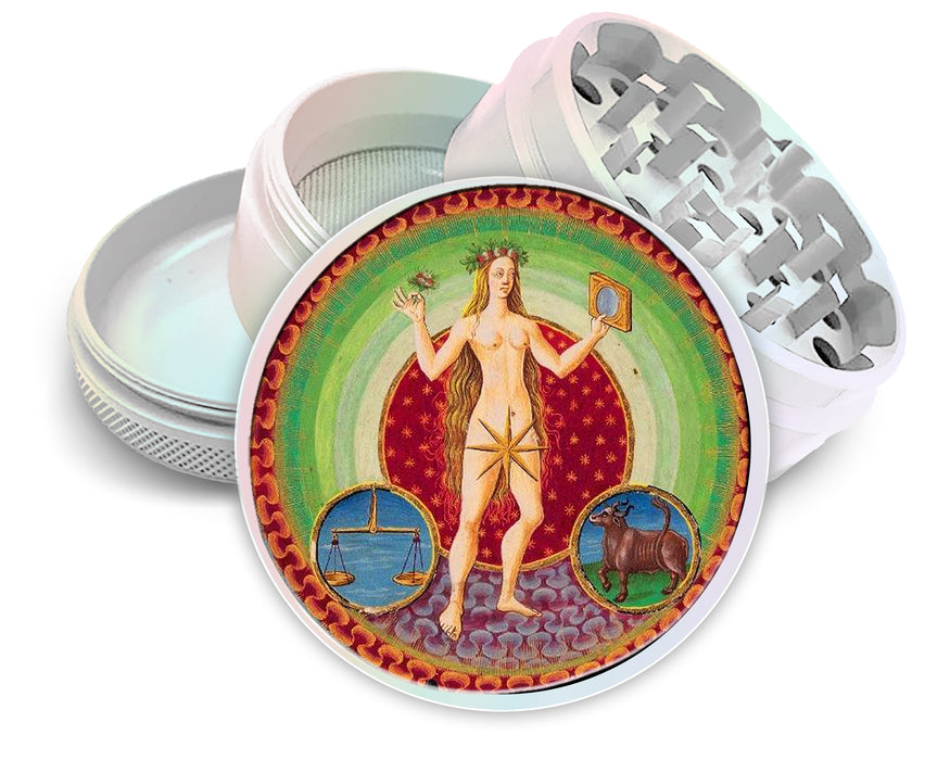 Medieval Venus Planetary Zodiac Spice Grinder White Grinder
