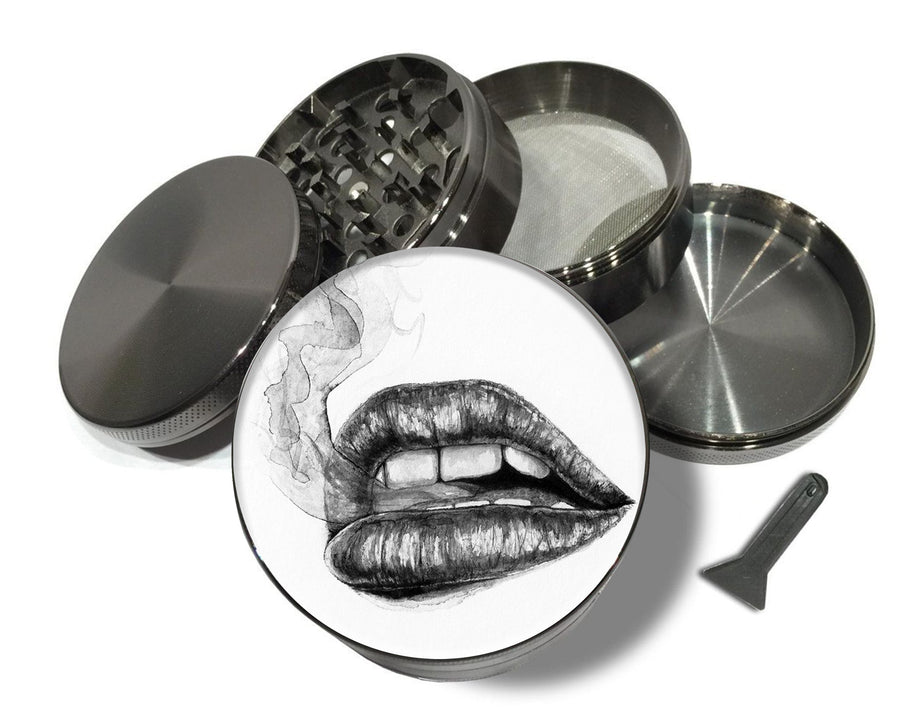 Lips Pencil Drawing Spice Grinder Grey Grinder