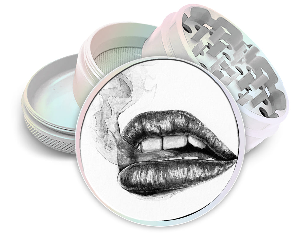Lips Pencil Drawing Spice Grinder White Grinder