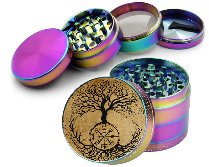 Viking Grinder Tree of Life Spice Grinder Rainbow Grinder