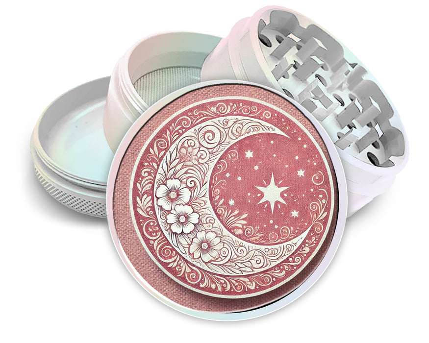 Crescent Moon with Stars Spice Grinder White Grinder