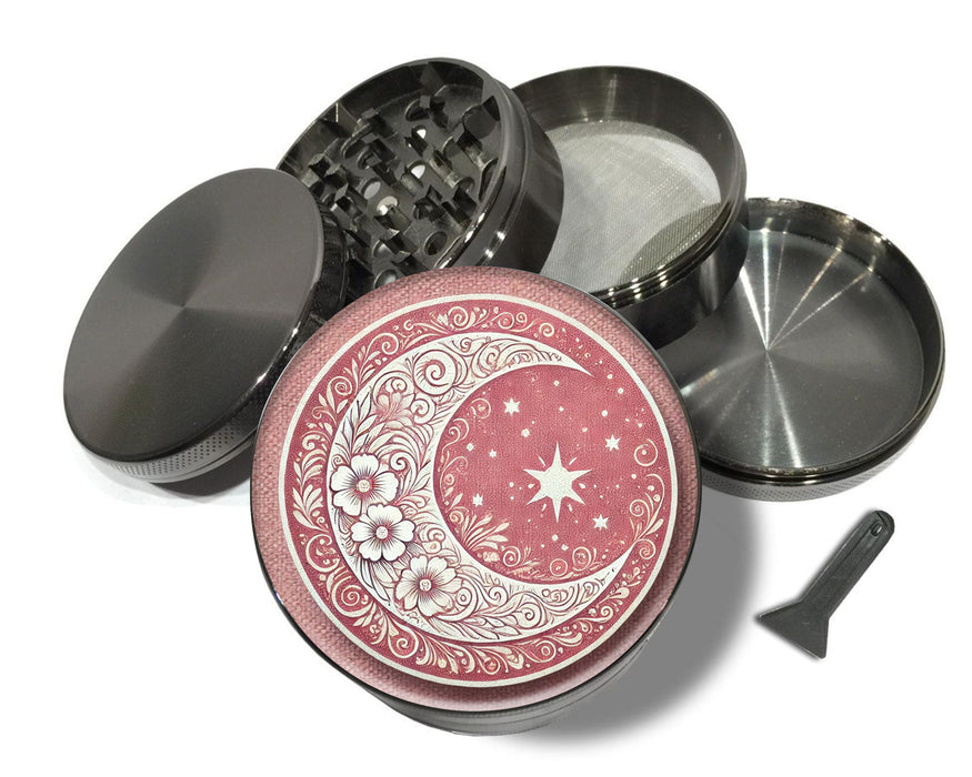 Crescent Moon with Stars Spice Grinder Grey Grinder