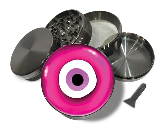 Pink Evil Eye Nazar Amulet Spice Grinder Grey Grinder