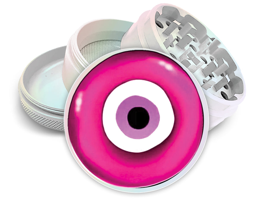Pink Evil Eye Nazar Amulet Spice Grinder White Grinder