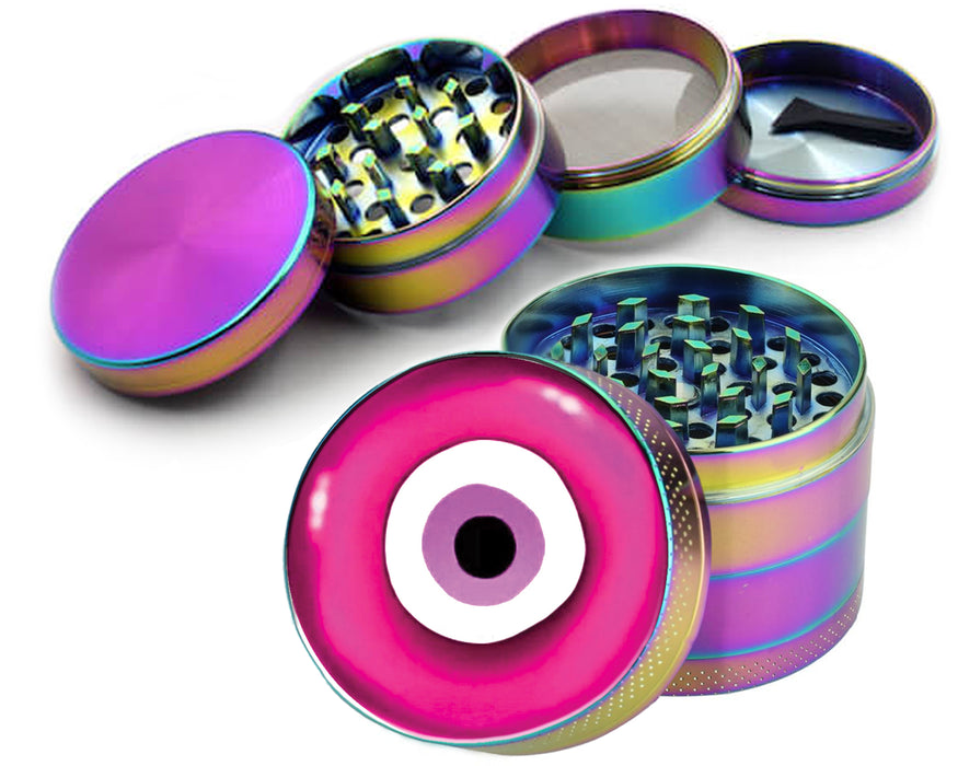 Pink Evil Eye Nazar Amulet Spice Grinder Rainbow Grinder