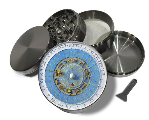 Astrological Zodiac Signs Clock Spice Grinder Grey Grinder