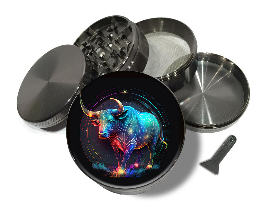 Taurus Zodiac Astrology Spice Grinder Grey Grinder