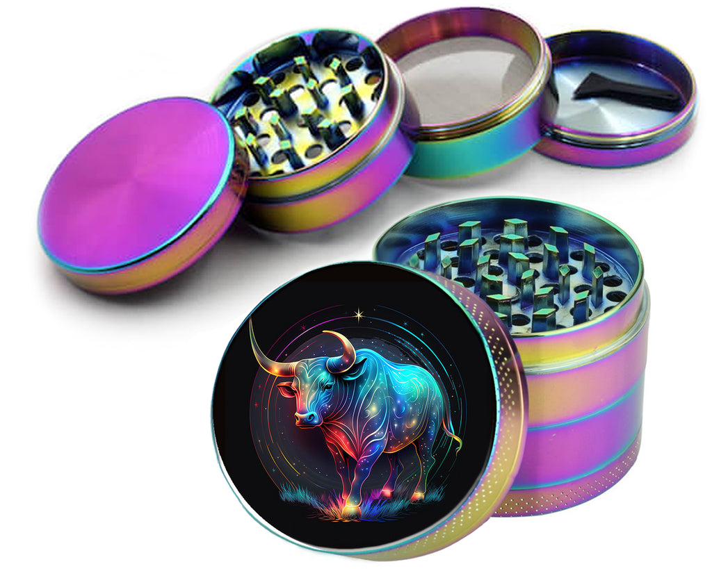 Taurus Zodiac Astrology Spice Grinder Rainbow Grinder