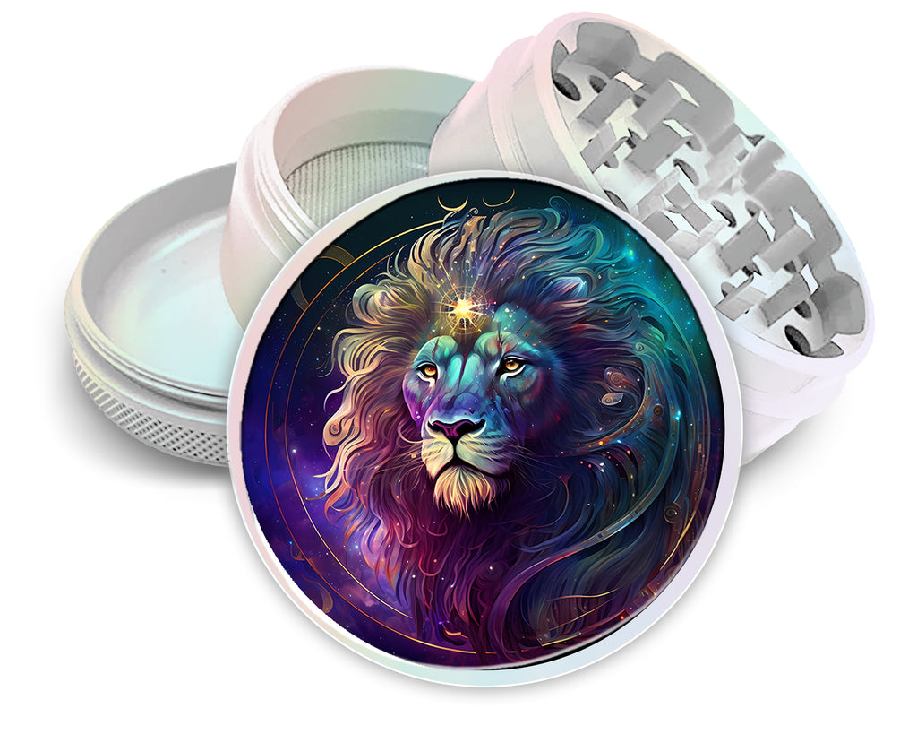 Lion Leo Gift Astrology Spice Grinder White Grinder