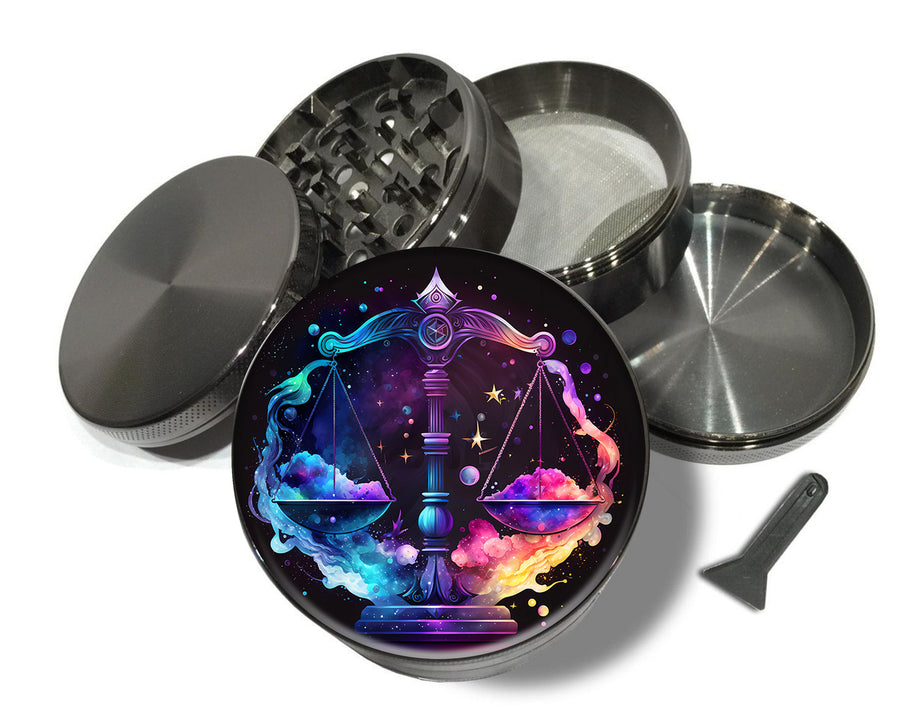 Libra Zodiac Sign Gift, Birth Sign Spice Grinder Grey Grinder