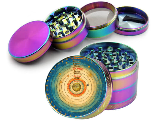 Geocentric Earth-Centered Cosmos Spice Grinder Rainbow Grinder