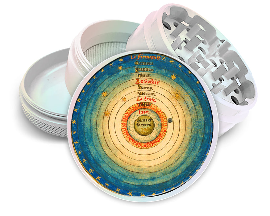 Geocentric Earth-Centered Cosmos Spice Grinder White Grinder